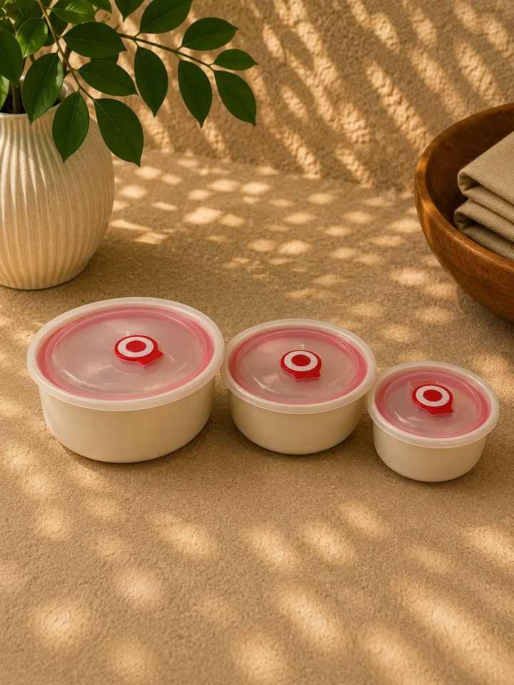 5.99 3 PC CERAMIC STORAGE W/LID