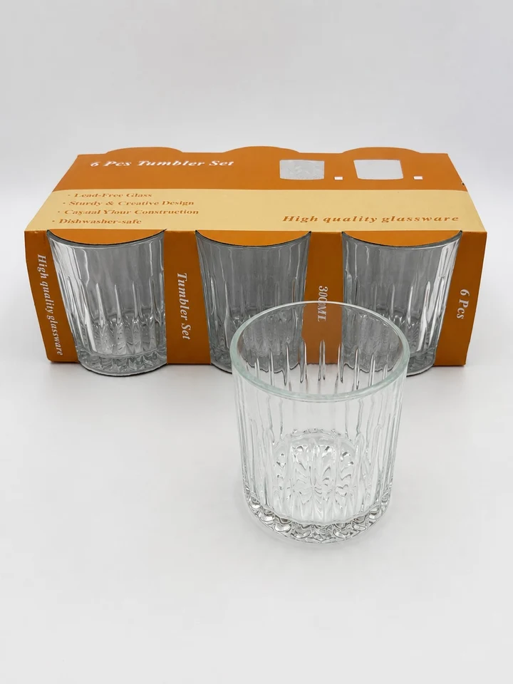 7.99 6 PC GLASS TUMBLER