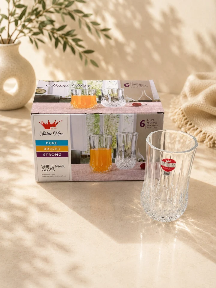 8.99 12OZ - 6 PC GLASS CUP SET