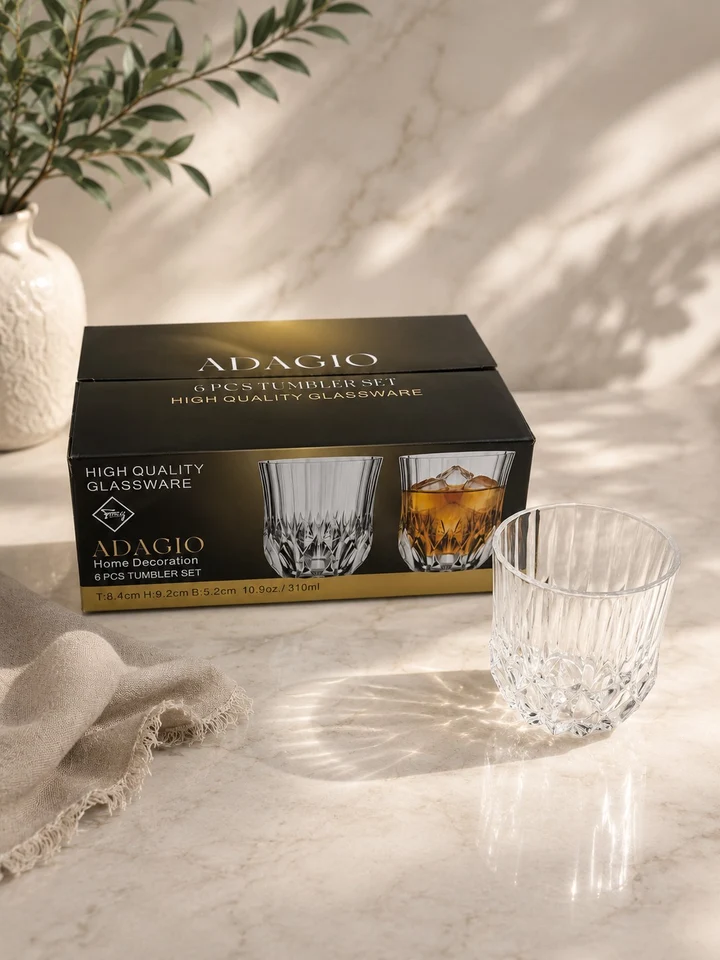 5.99 10.5OZ- 6 PC GLASS CUP SET