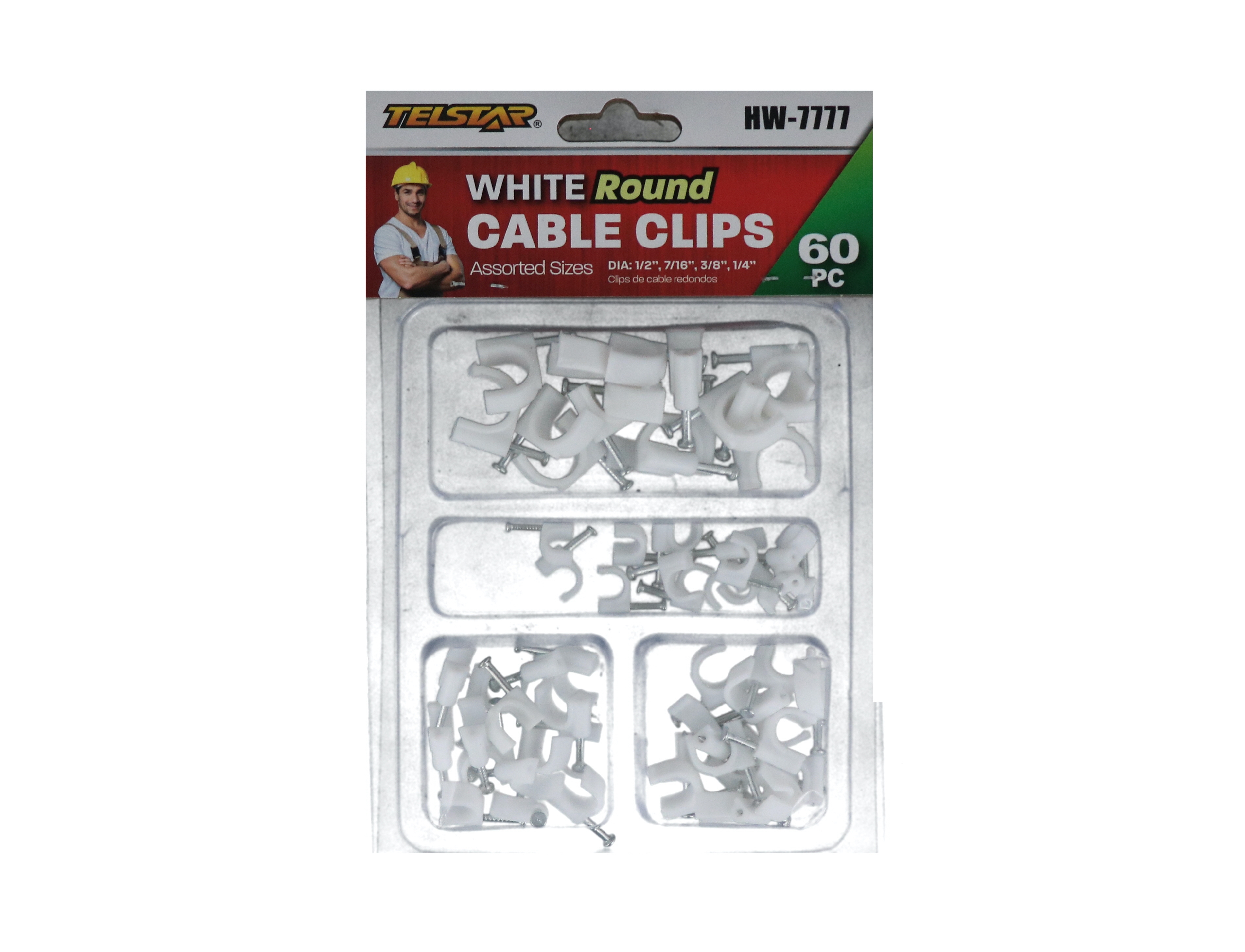 WHITE ROUND CABLE CLIPS