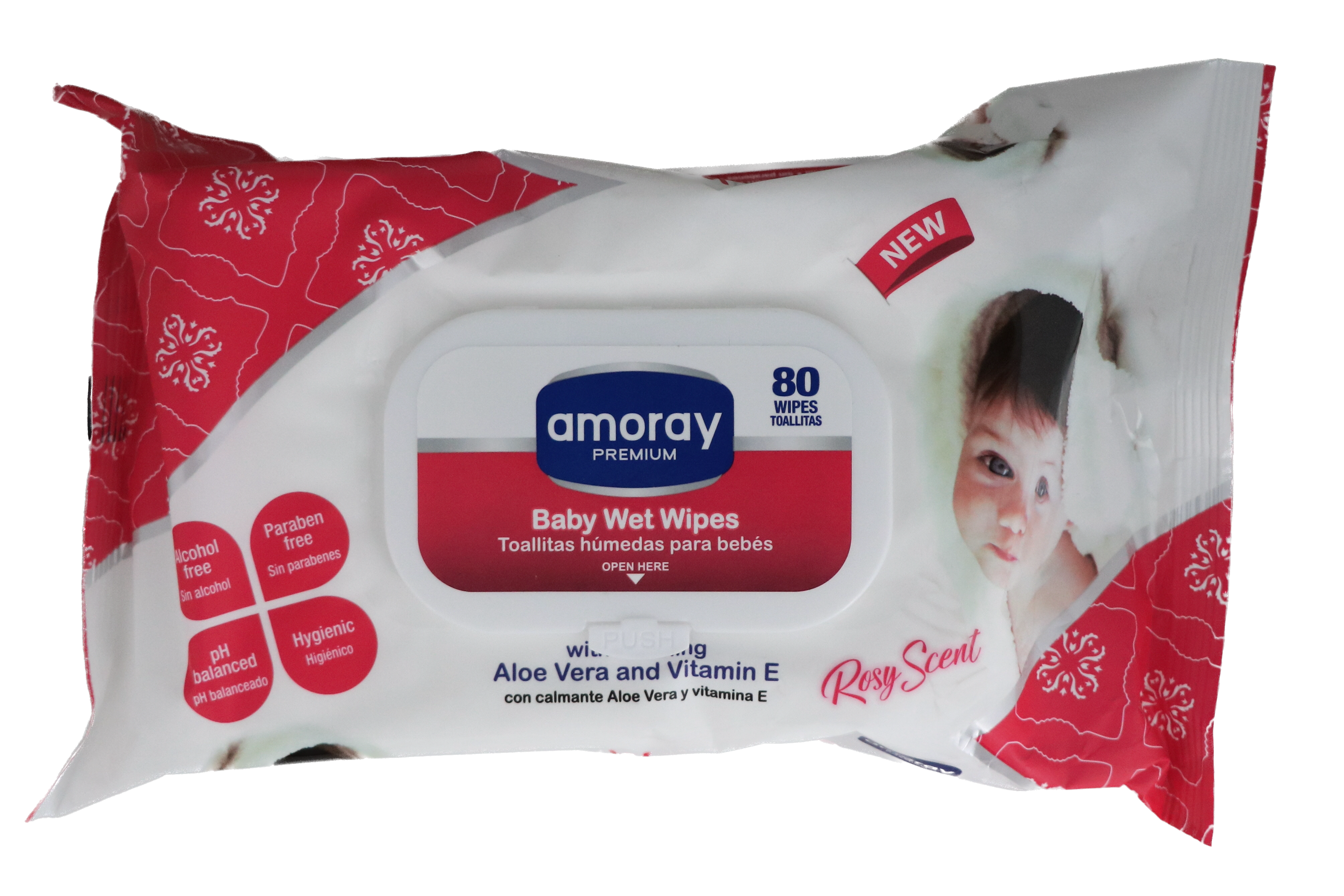 AMORAY BABY WIPES ROSY