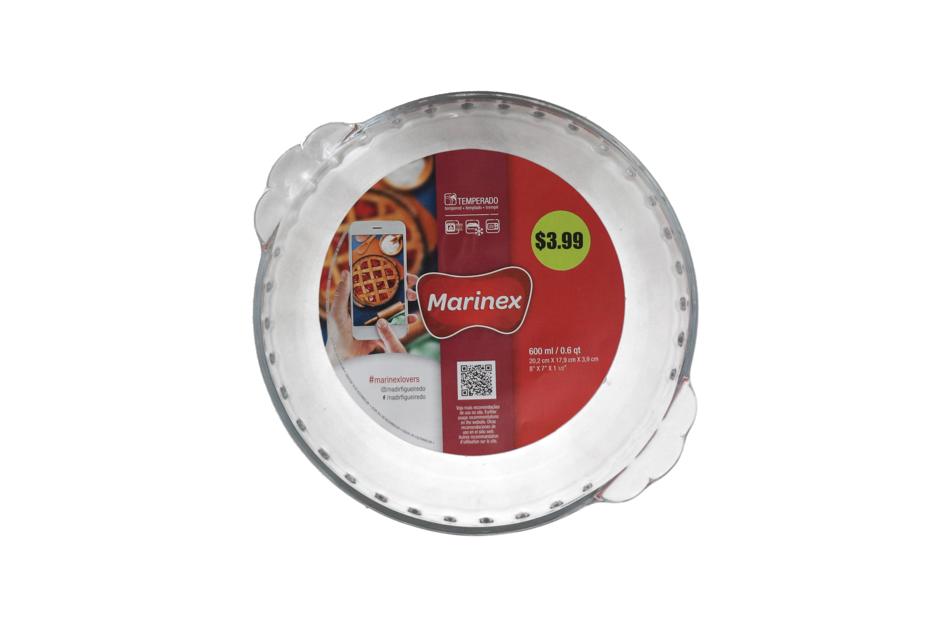 3.99 ROUND FLUTED PIE DISH 0.6 QT