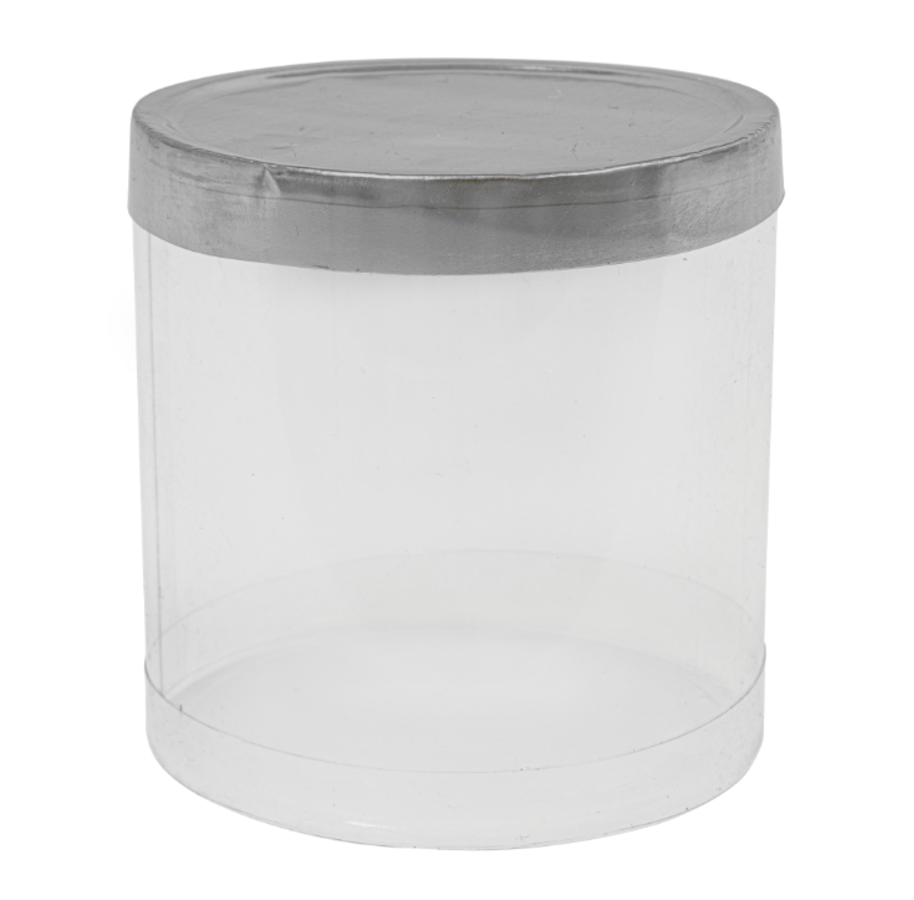 7.99 SILVER PLASTIC CYLINDER CONTAINER 2 INCH 12 PACK 