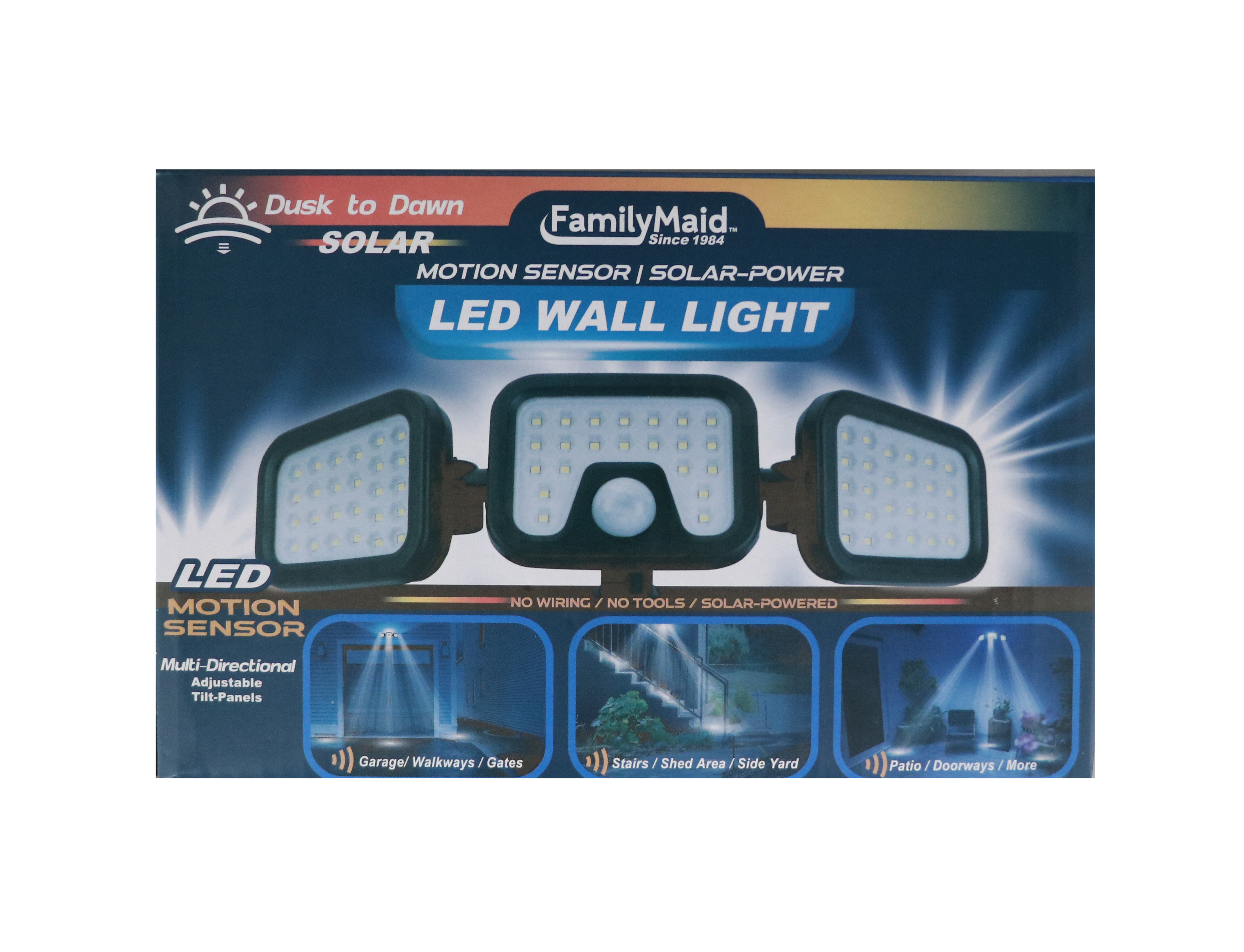 19.99 LED WALL LIGHT MOTION SENSOR SOLAR POWER