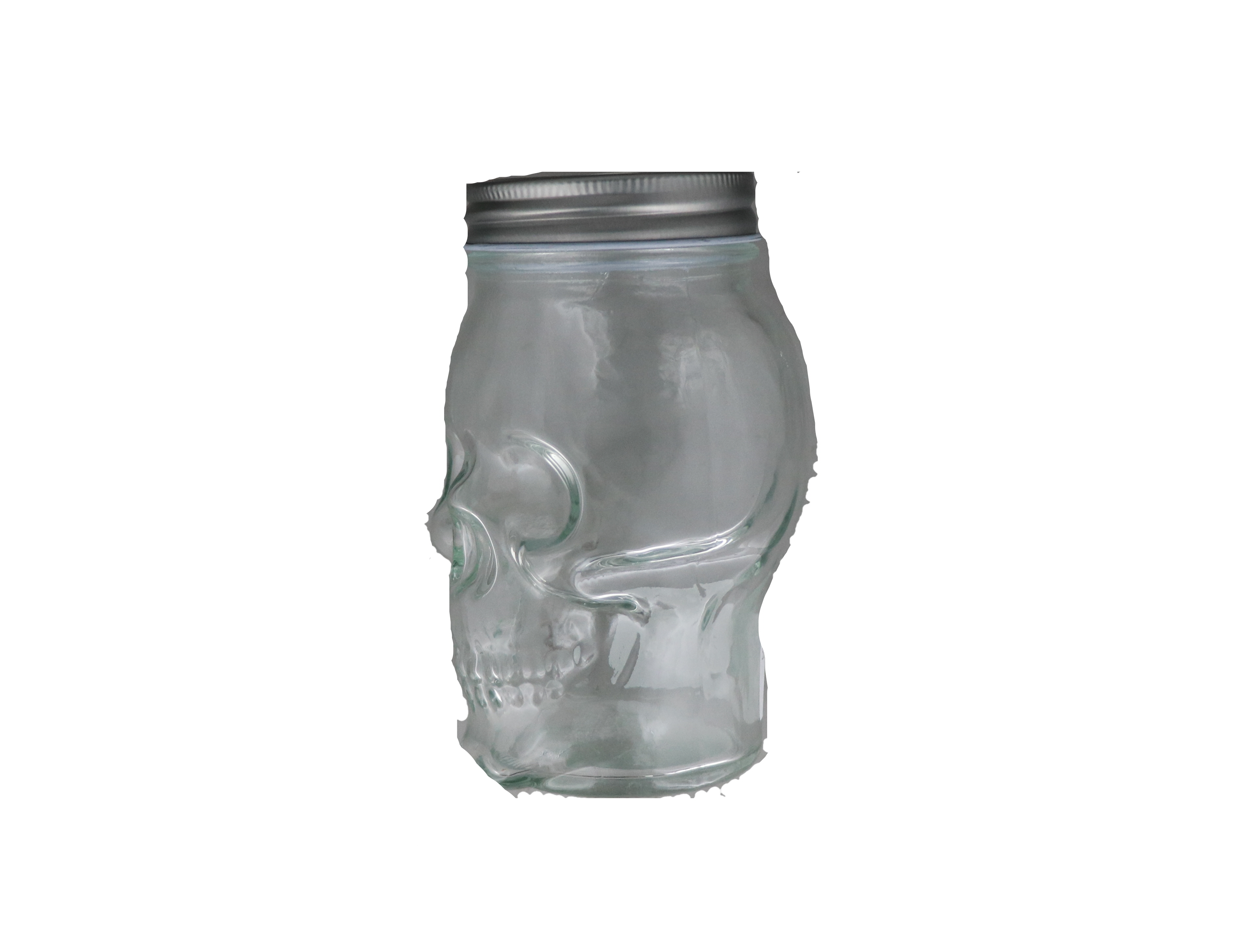 1.99 SKULL GLASS MUG WITH STRAW