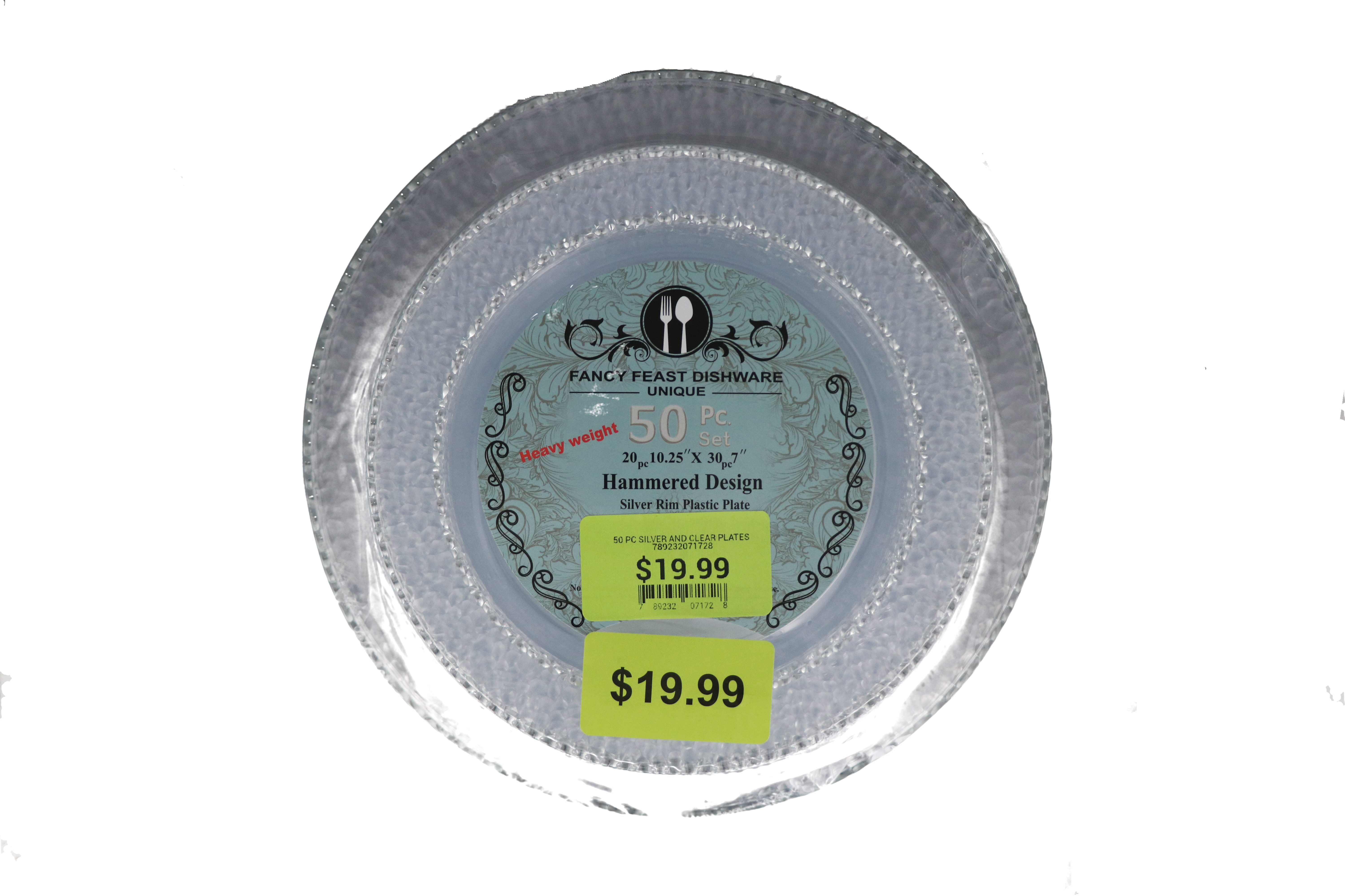 19.99 50 PC SILVER AND CLEAR PLATES