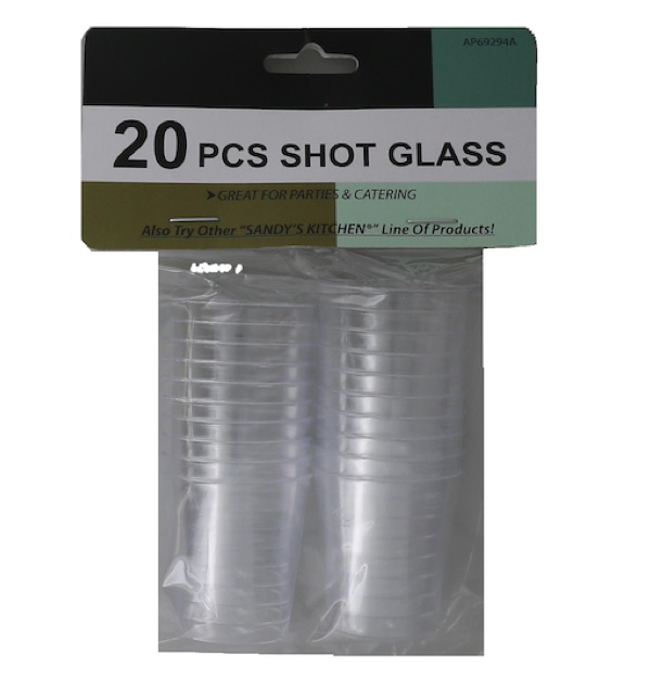 CLEAR SHOT GLASS 20 PACK 1.18 FL OZ 