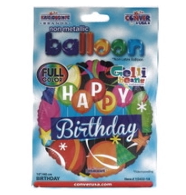 HAPPY BIRTHDAY BALLOON GELLI BEAN NON LATEX