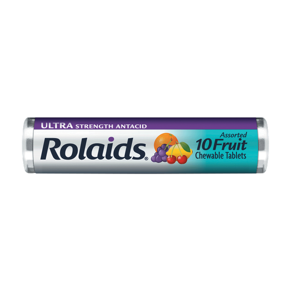 1.99 ROLAIDS ANTACID FRUIT CHEWABLE TABLETS 10 COUNT