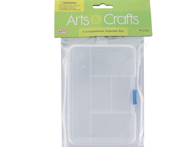 PLASTIC 5 COMPARTMENT CRAFT BOX  XXX