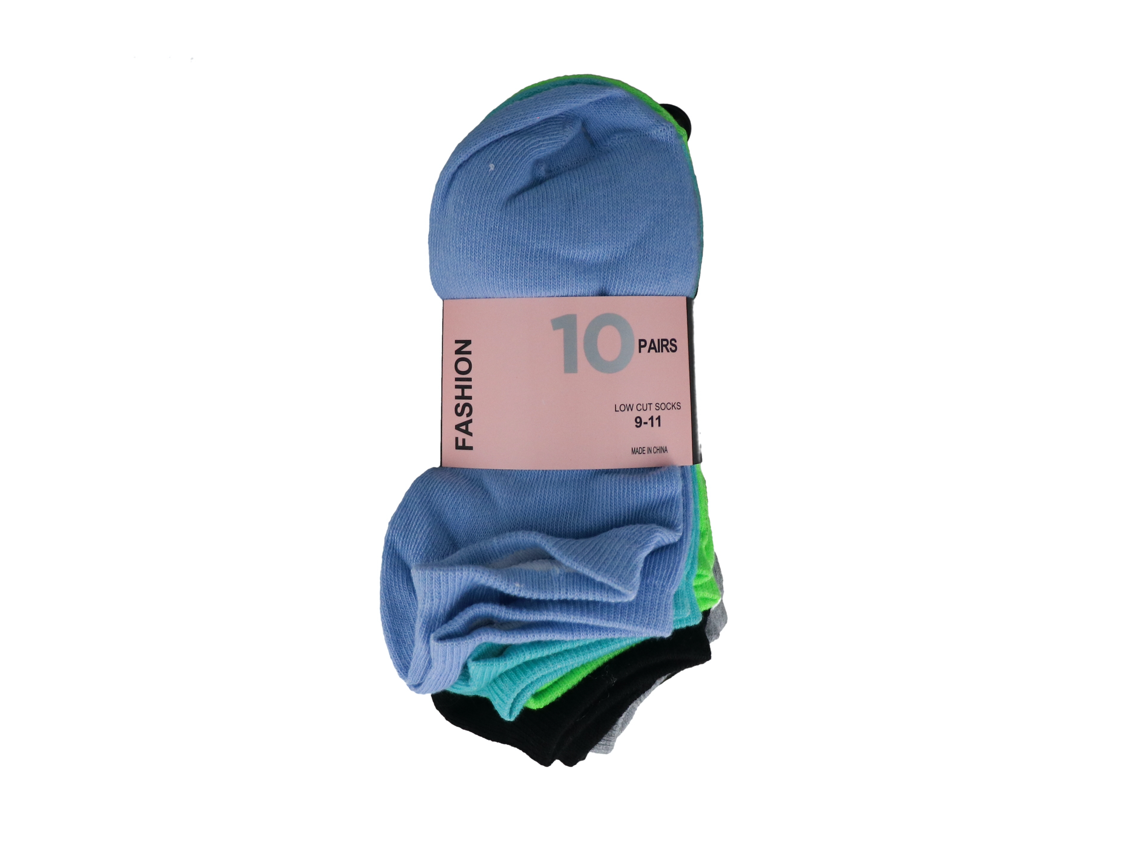 4.99 FASHION 10 PACK LOW CUT SOCKS 9-11 