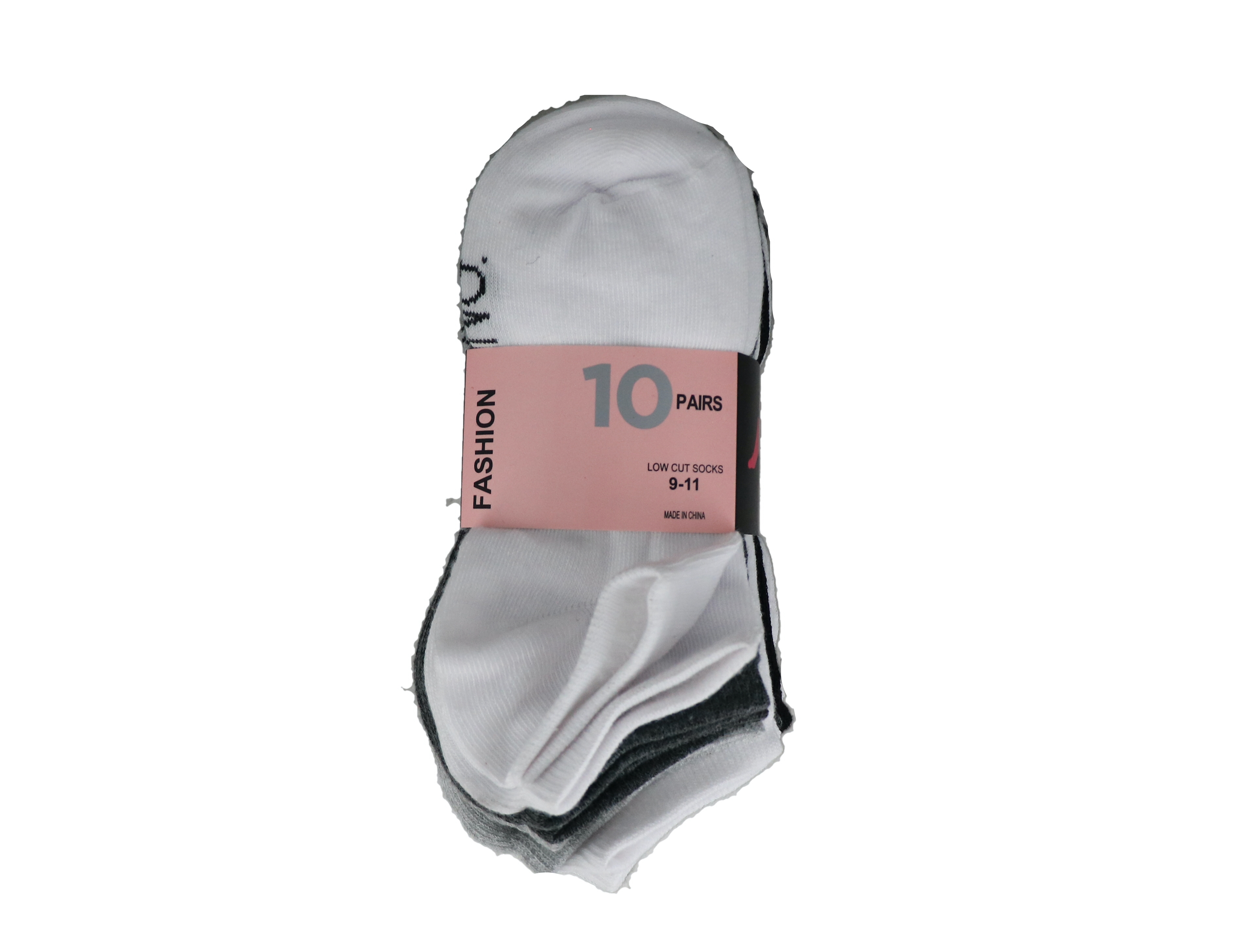 4.99 FASHION 10 PACK LOW CUT SOCKS 9-11 