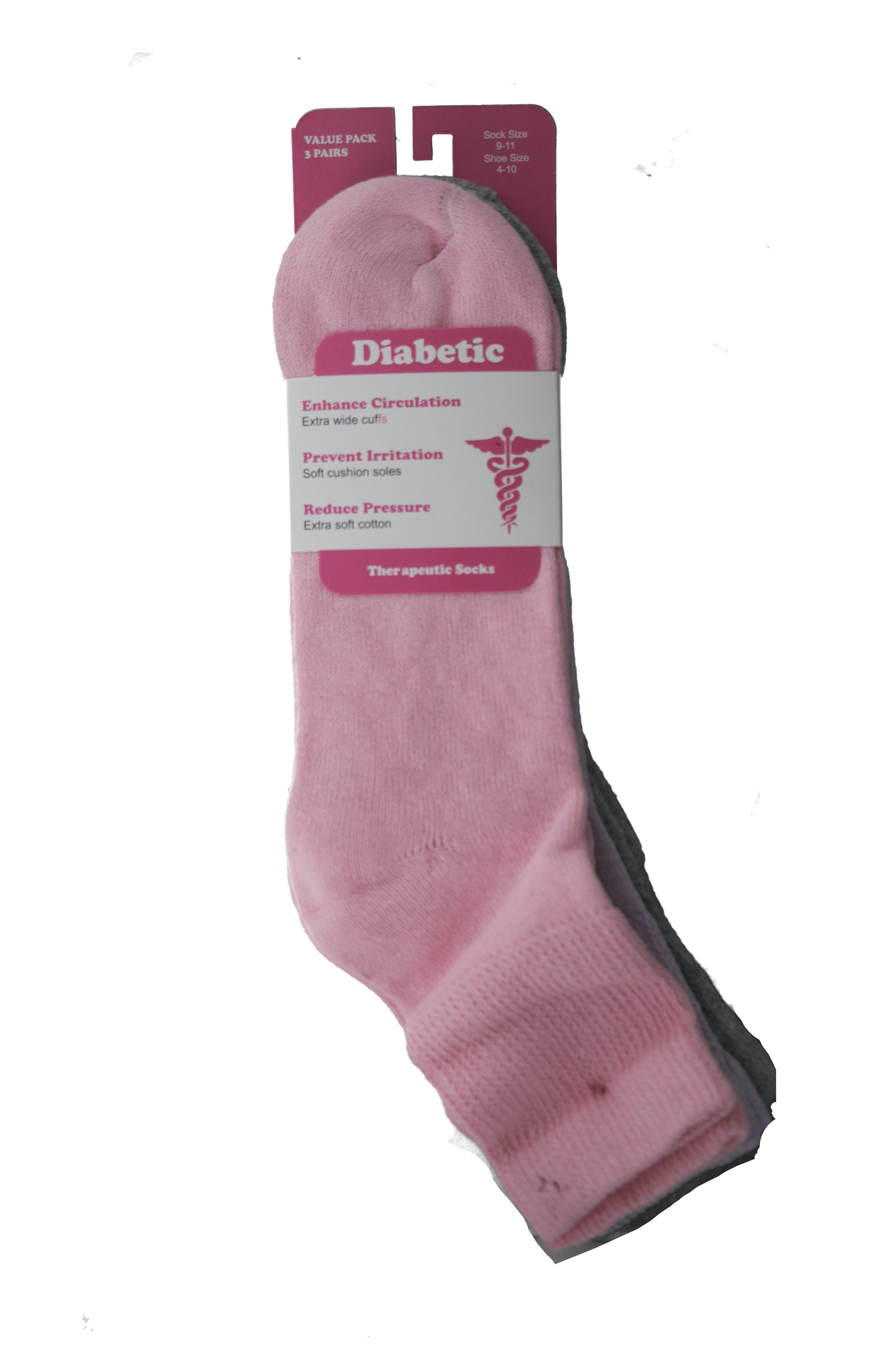 3.99 DIABETIC SOCKS SIZE 9-11 3 PACK